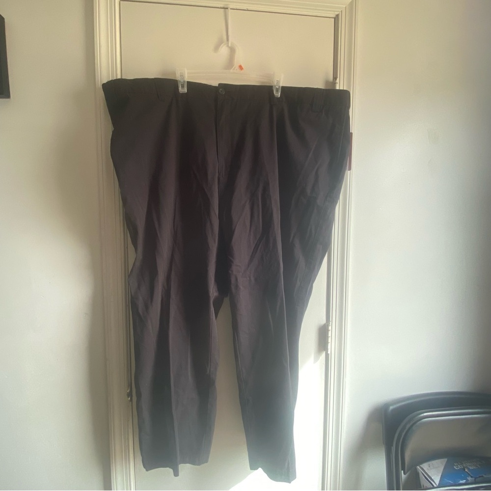 Harbor Bay Men’s‎ Dress Black pants 56*30 Flat Front NWT